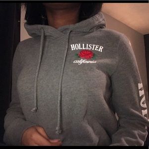 heather gray hollister hoodie
